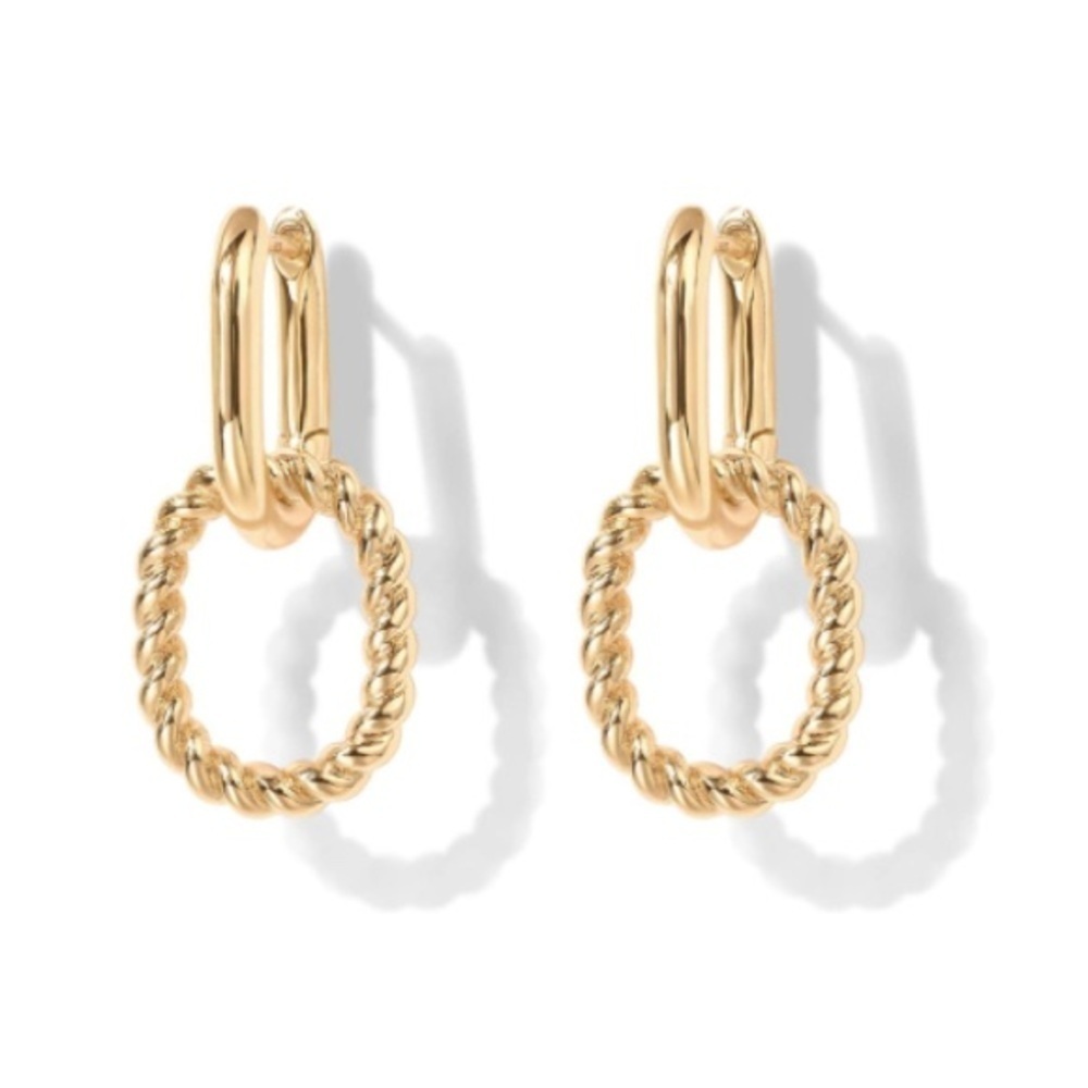 Women’s Gold Earrings Paperclip Chain 14K Gold Plated Gold Earrings for Women